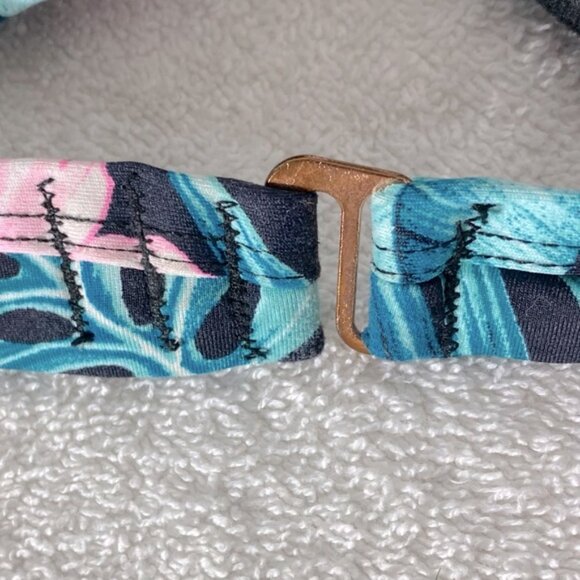 5/$25 Ardene Swim Green Pink Tropical Floral Print Bikini Top XL - Picture 6 of 6